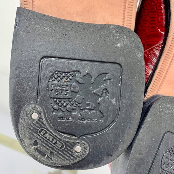 Stacy Adams Mens 9M Palladin Red Lizard Print Leather Oxford Dress Shoes - Picture 10 of 12